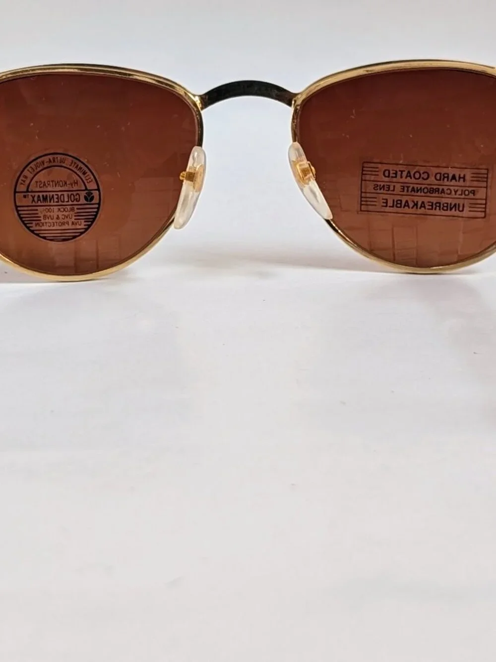 NWT Vintage 90's Retro Style Round Metal Sport Sunglasses (S. Gold)